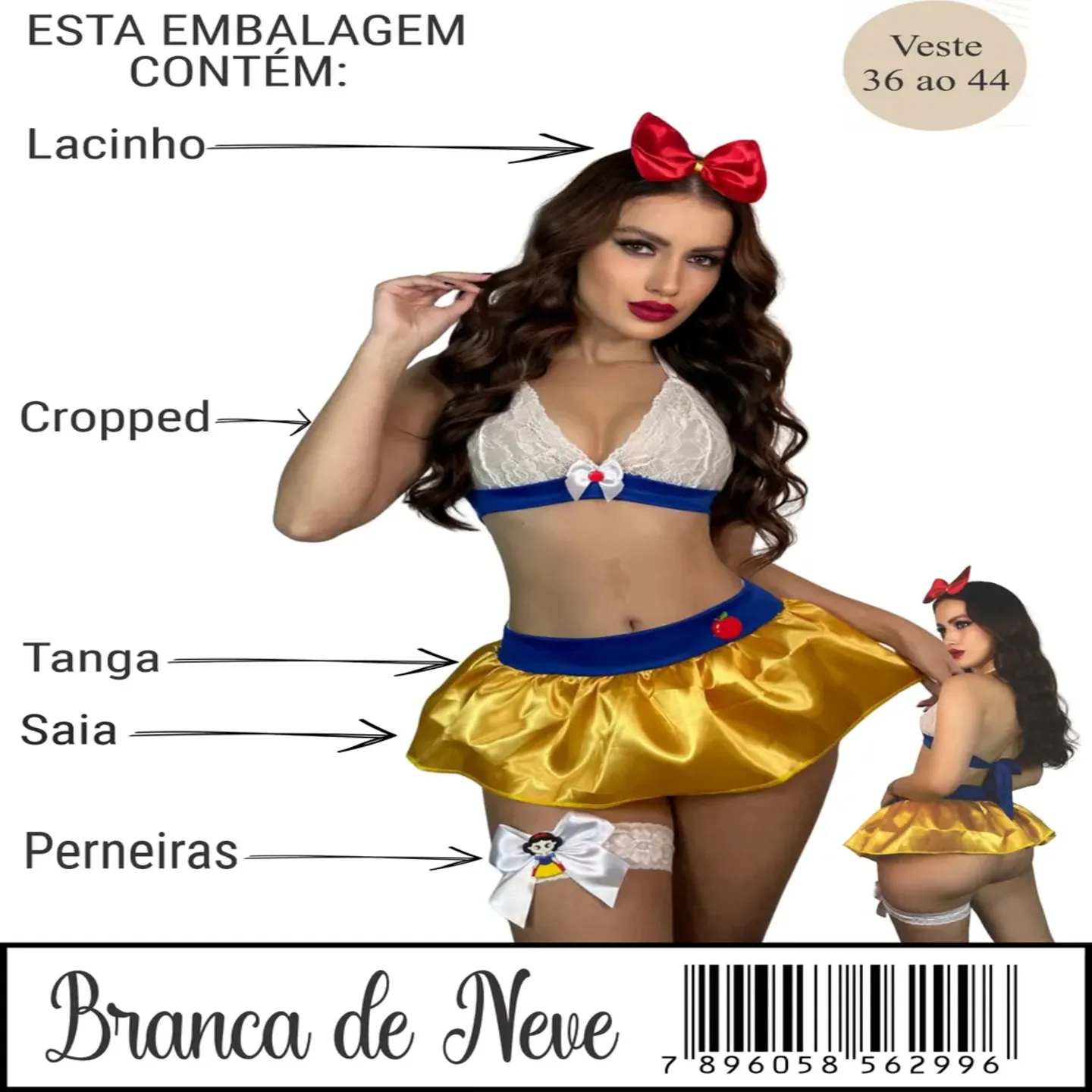 Fantasia Sexy Luxo Branca De Neve Fantasia Sexy Luxo Branca De Neve